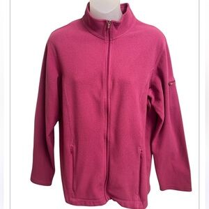 L.L. Bean Cerise Soft Pink Fleece Zip Up, Size medium
